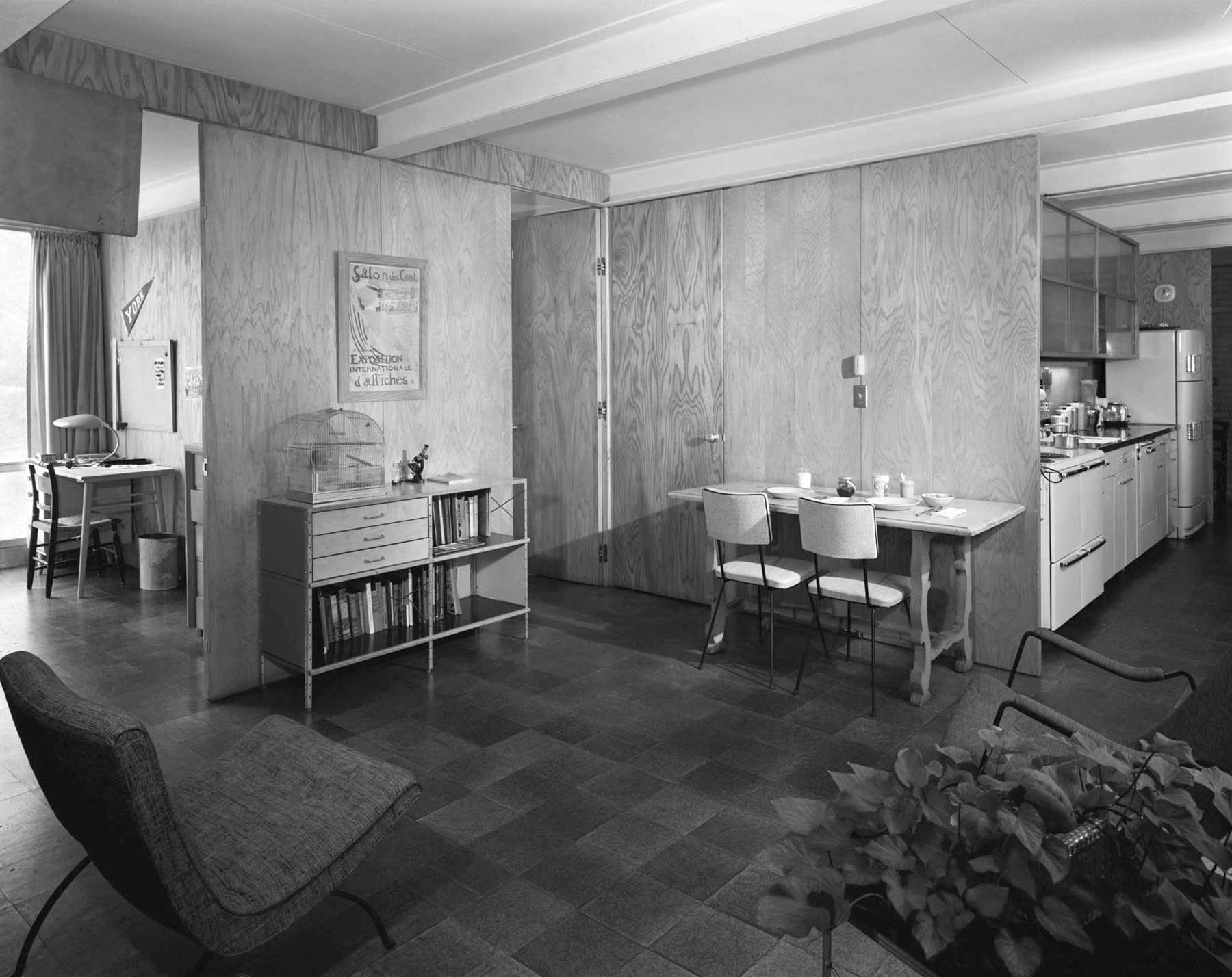 1950s interior of Mies van der Rohe's McCormick House, Hedrich Blessing archive.