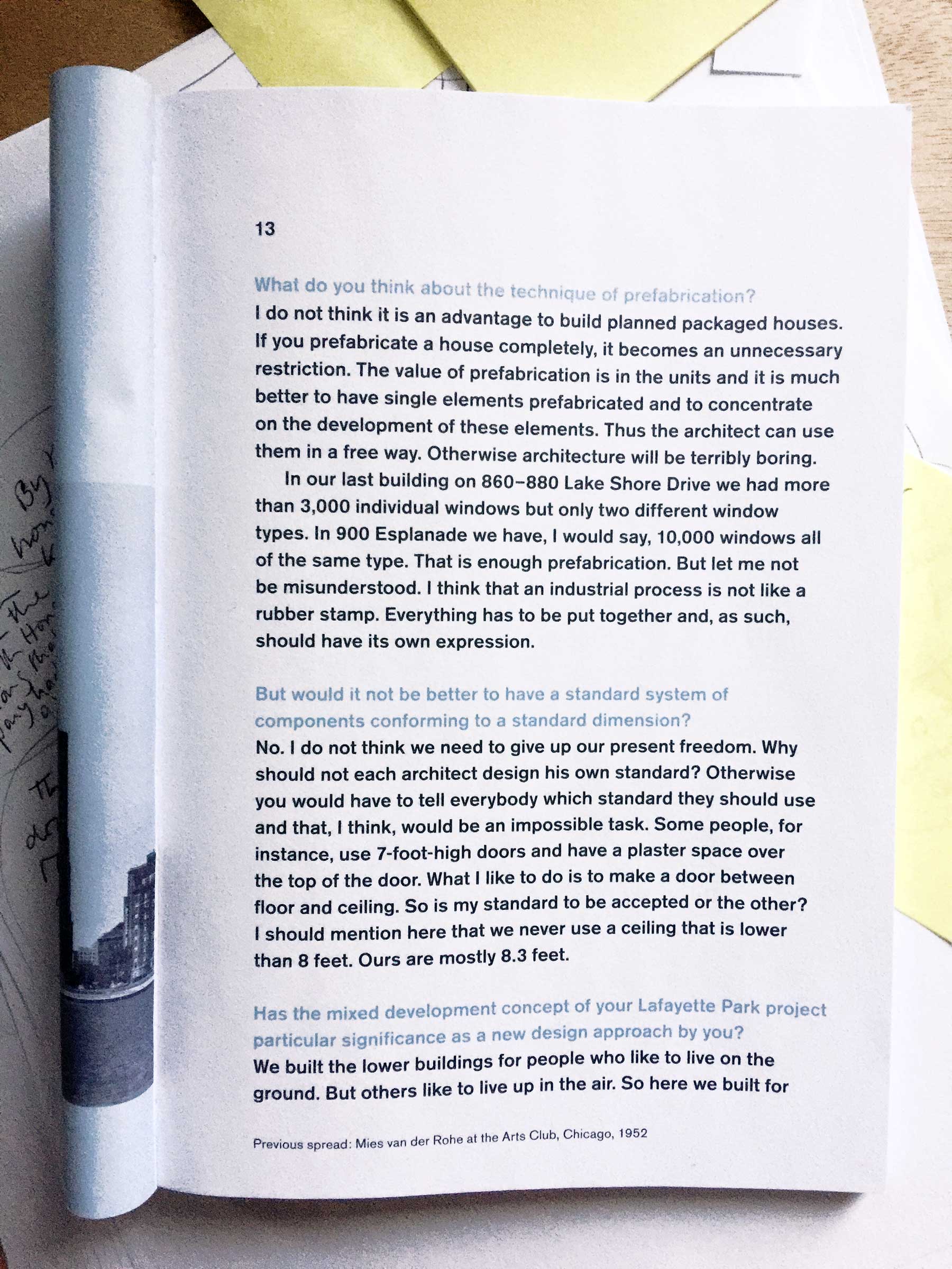 Conversations with Mies van der Rohe, Prefab, McCormicxk House, Claudia Weber